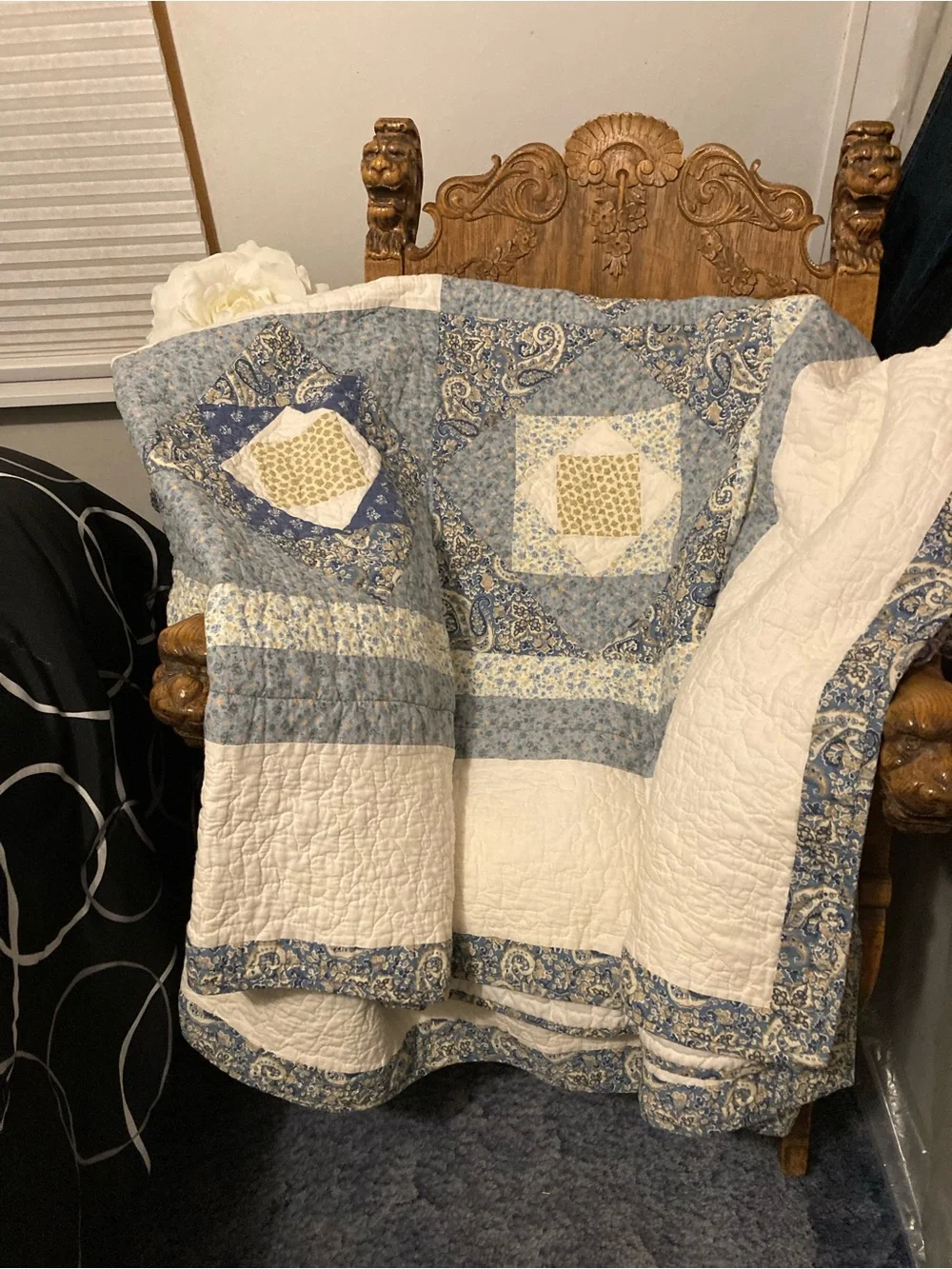 Blue & White Patchwork Quilt